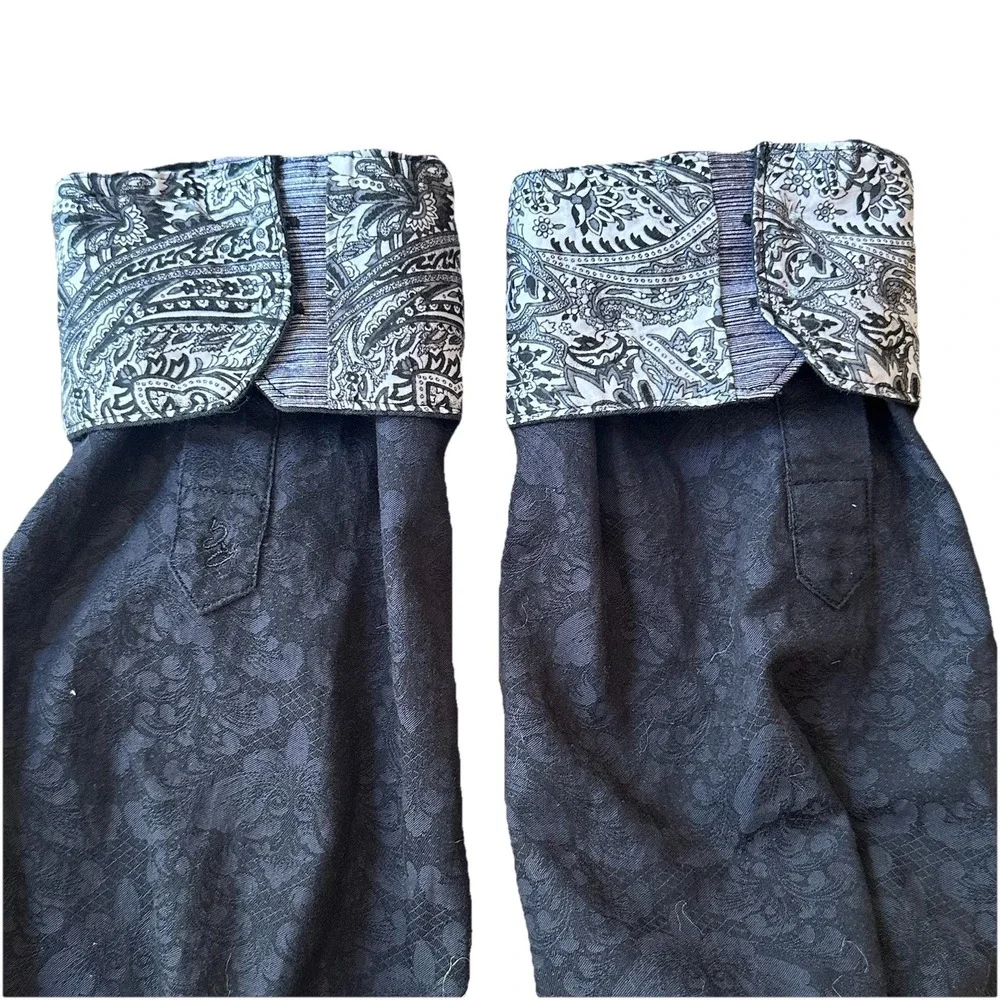 Robert Graham Black Shirt Mens 2XL Floral Paisley Print LS Button Up Classic Fit